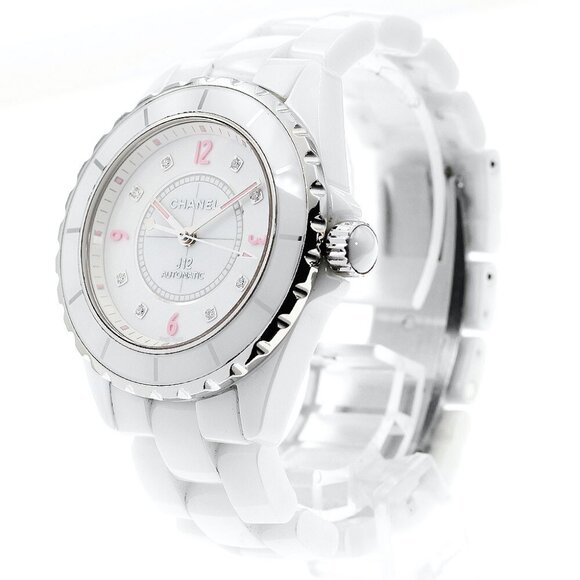 CHANEL J12 Pink light H4864 8P diamond white Dial Automatic Men's Watch - Picture 2 of 12